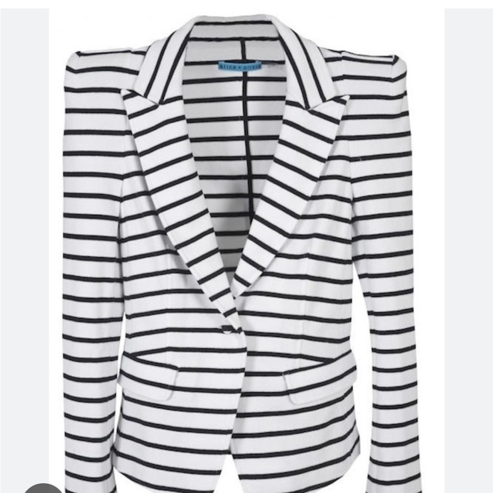 Alice and Olivia stripe knit blazer